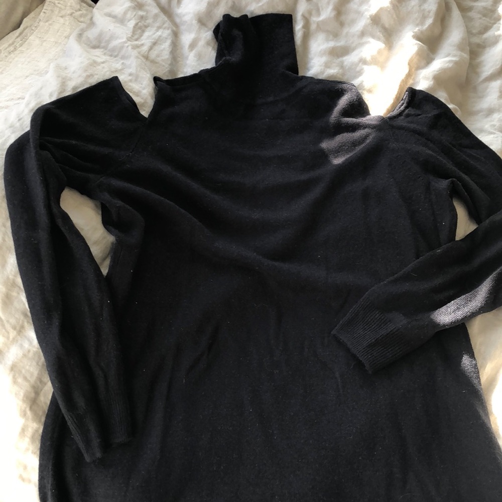 Black sweater with cold shoulder cut outs